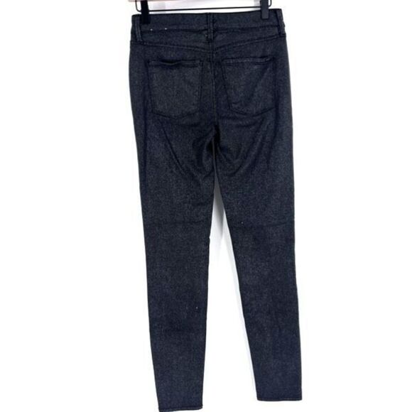 White House Black Market Women's Metallic Gold Foil Skinny‎ Ankle Jeans Size 0 - Picture 13 of 16